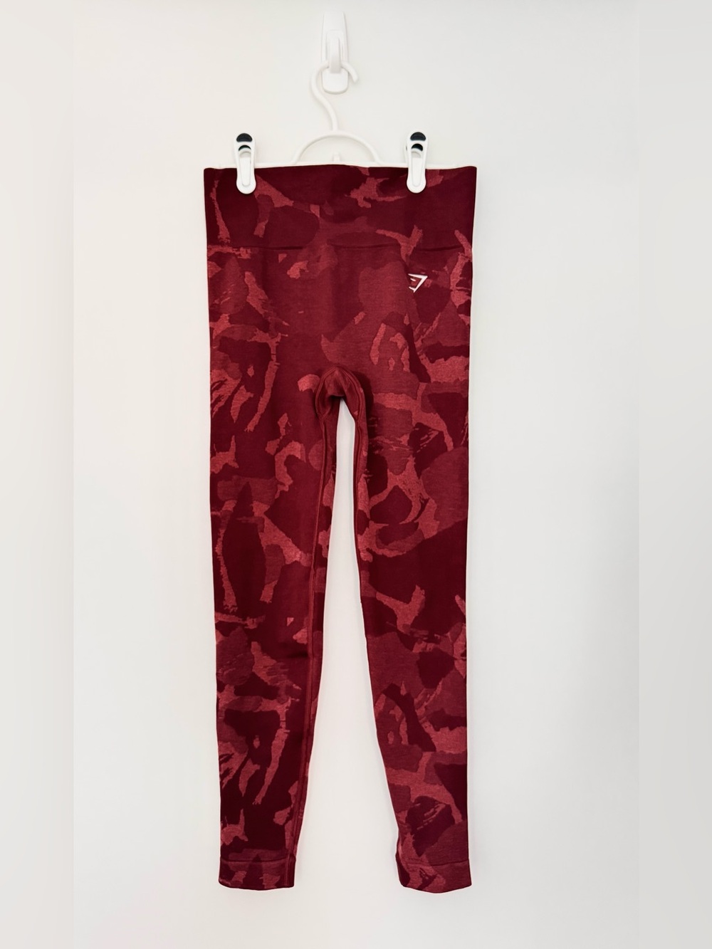 Gymshark Camo Leggings - Cherry Brown, Medium, like new.